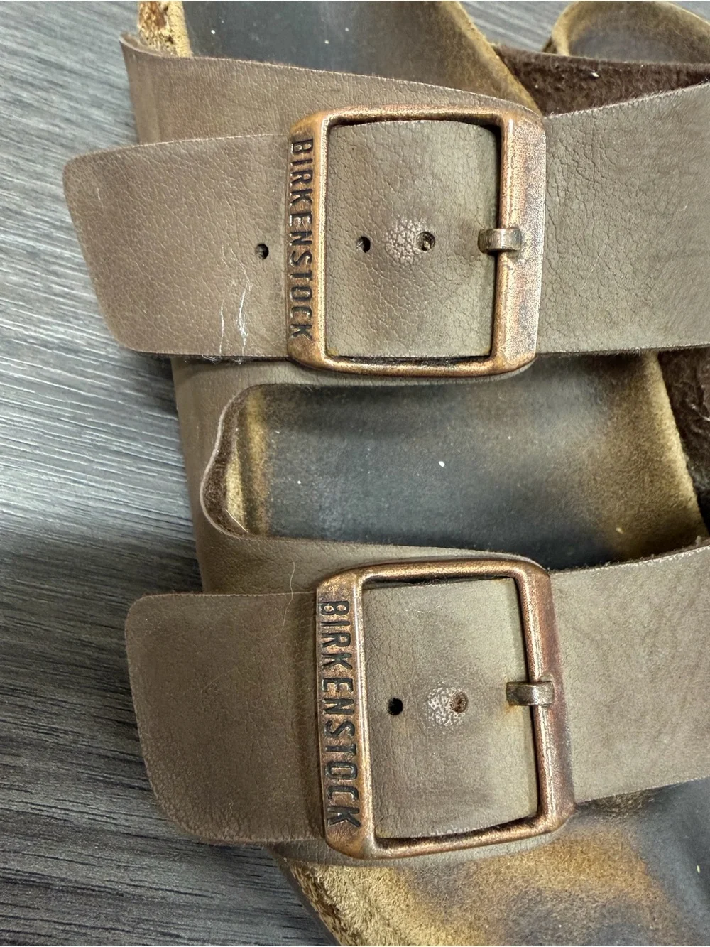Birkenstock Arizona Slide Mocha Sandals - See photos